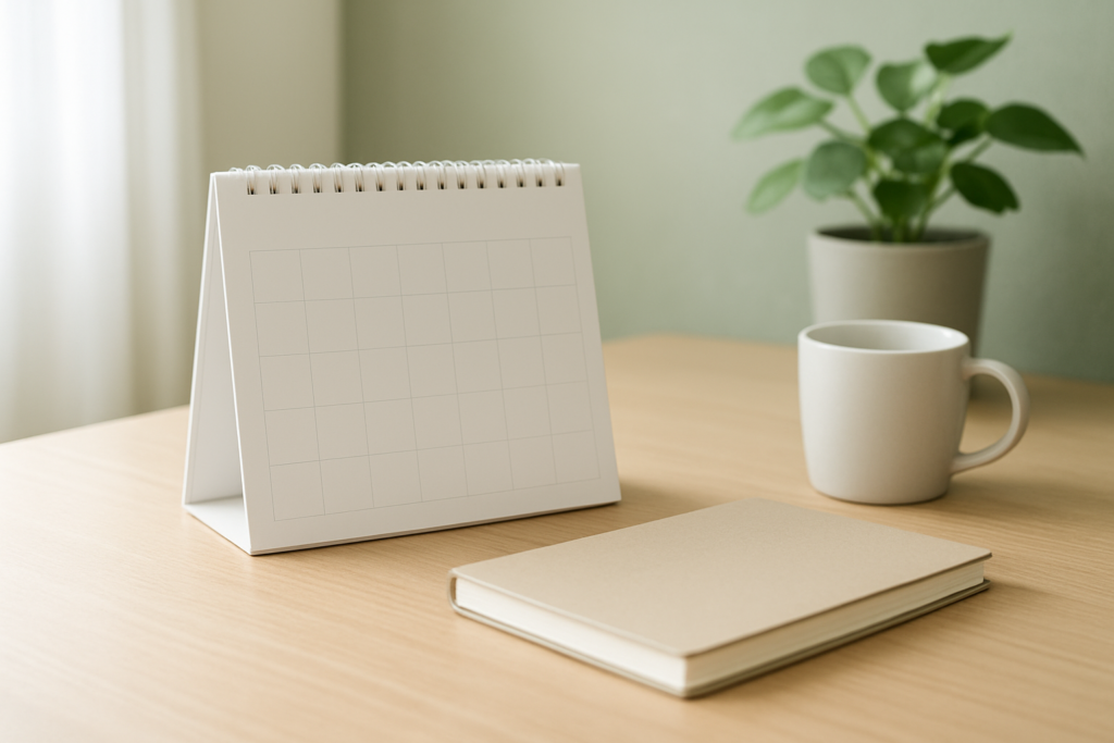 休日数と労働条件を確認するための無地資料イメージ