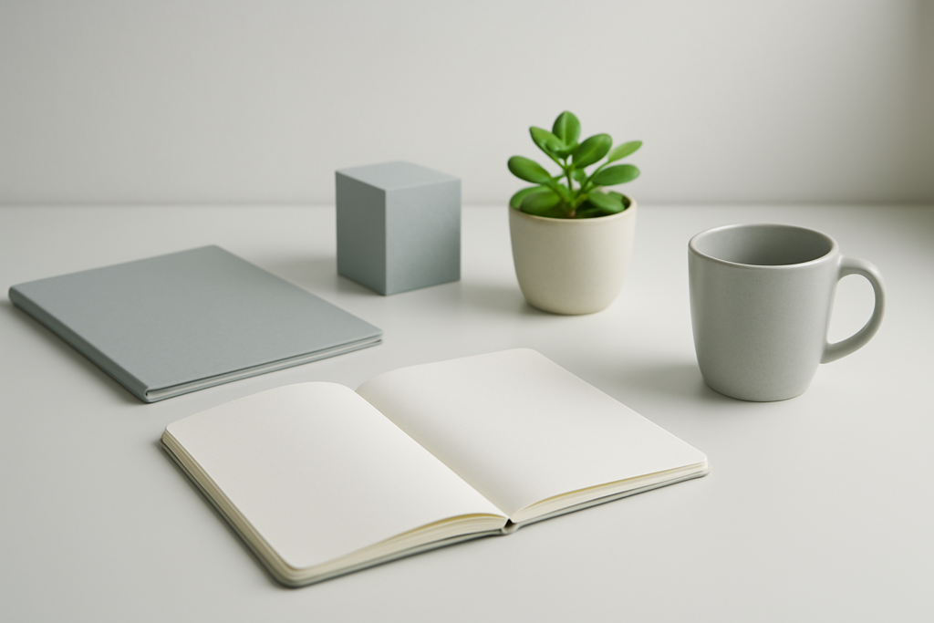 年収600万円の生活レベルを落ち着いて整理する無地ノートのイメージ