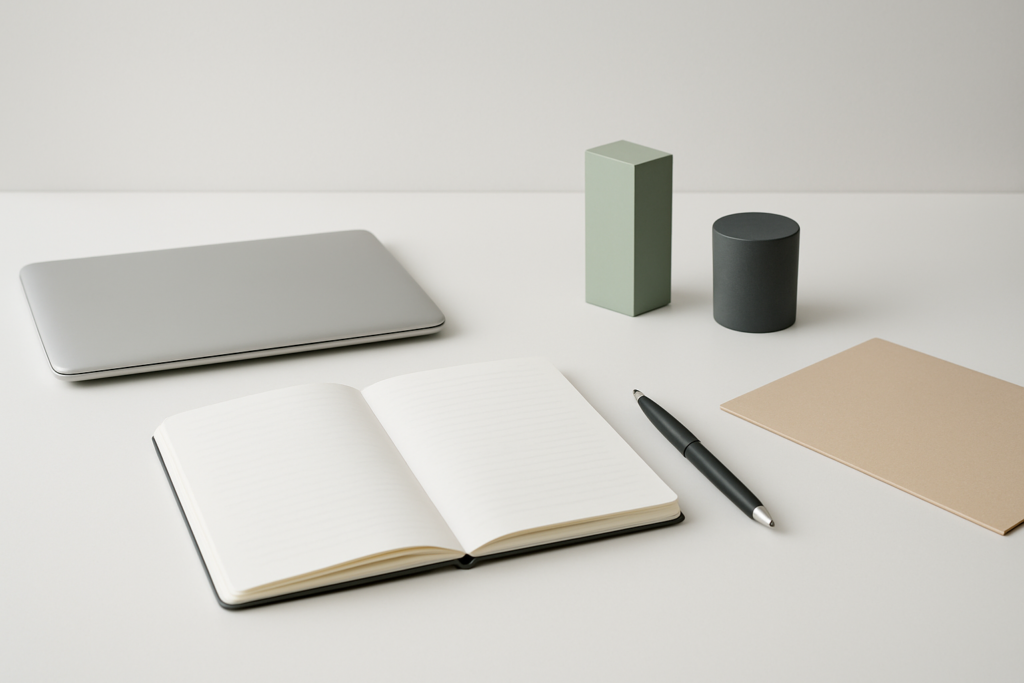 花王の中途採用記事を表すシンプルなデスクイメージ