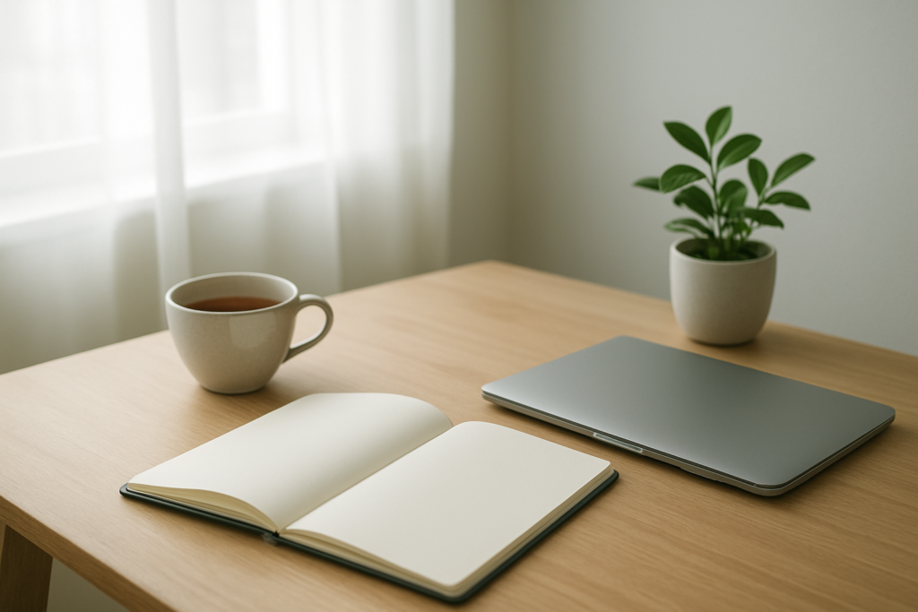 仕事の辞め時を落ち着いて整理するための机上イメージ