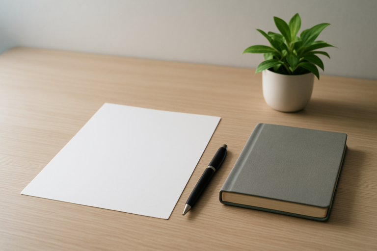 当日の欠勤連絡を落ち着いて整理する無地メモのイメージ