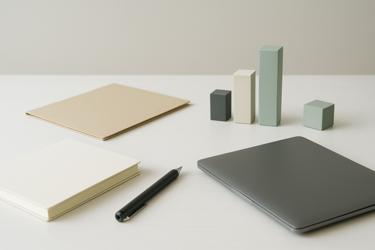 SmartHRの採用記事を表すシンプルなデスクイメージ