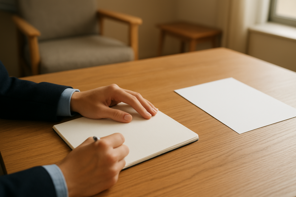 30代の転職活動で経験を整理しながら相談するイメージ