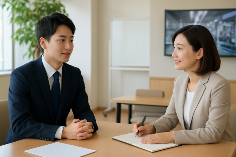イビデンへの転職前に働き方や職場環境を相談するイメージ