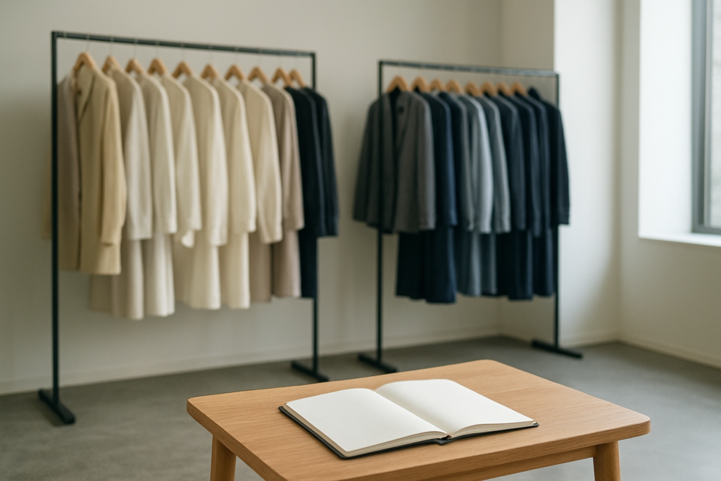 アパレル販売員を辞めたいと感じたときに仕事の条件を整理する静かな店舗のイメージ