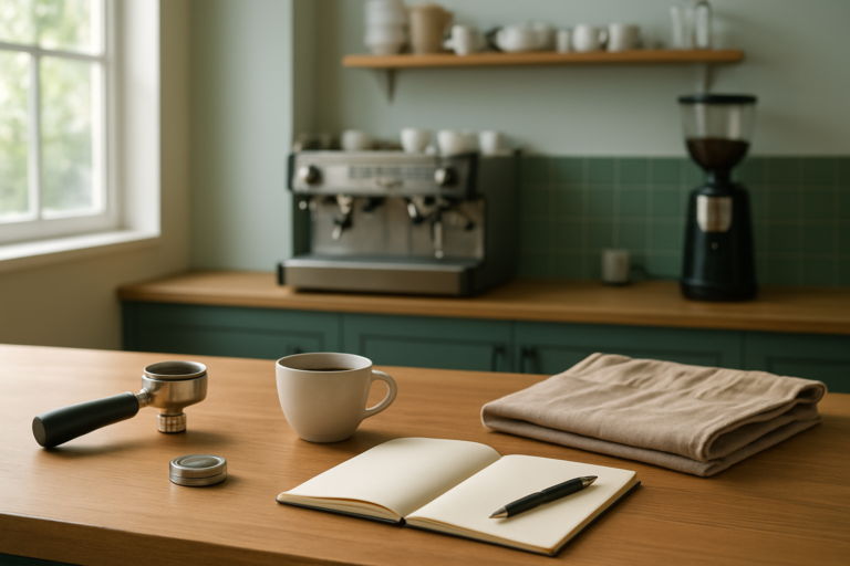 バリスタを辞めたいときに働き方を整理するカフェカウンターのイメージ