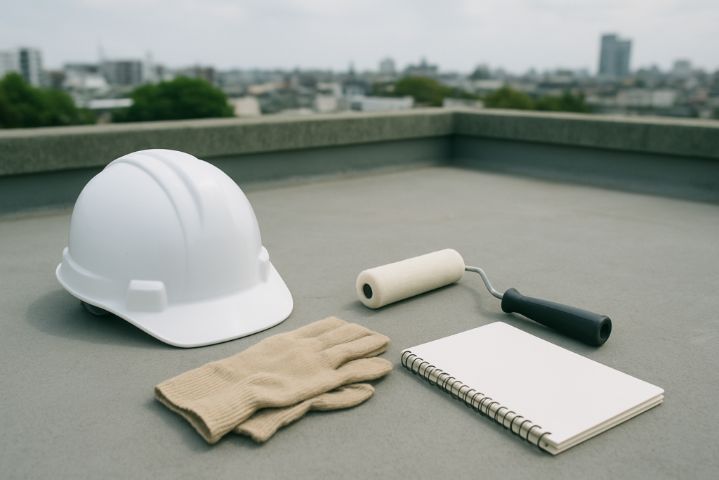防水工に向いてないと感じたときに適性と職場条件を整理する屋上作業道具のイメージ