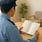 警備員を辞めたいときに無地のノートで理由と次の働き方を整理するイメージ