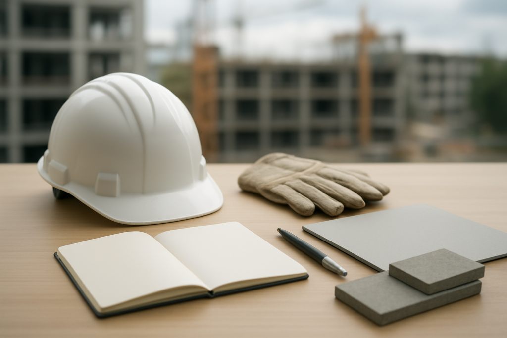 建設業界の会社や資格や職種を比較して転職準備をするイメージ