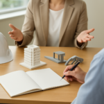 建設業の違いを相談しながら整理するイメージ