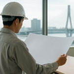 海外建設プロジェクトに向けて準備する建設技術者のイメージ