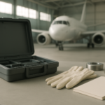 航空整備士のきつさと働き方を工具と無地のノートで整理するイメージ
