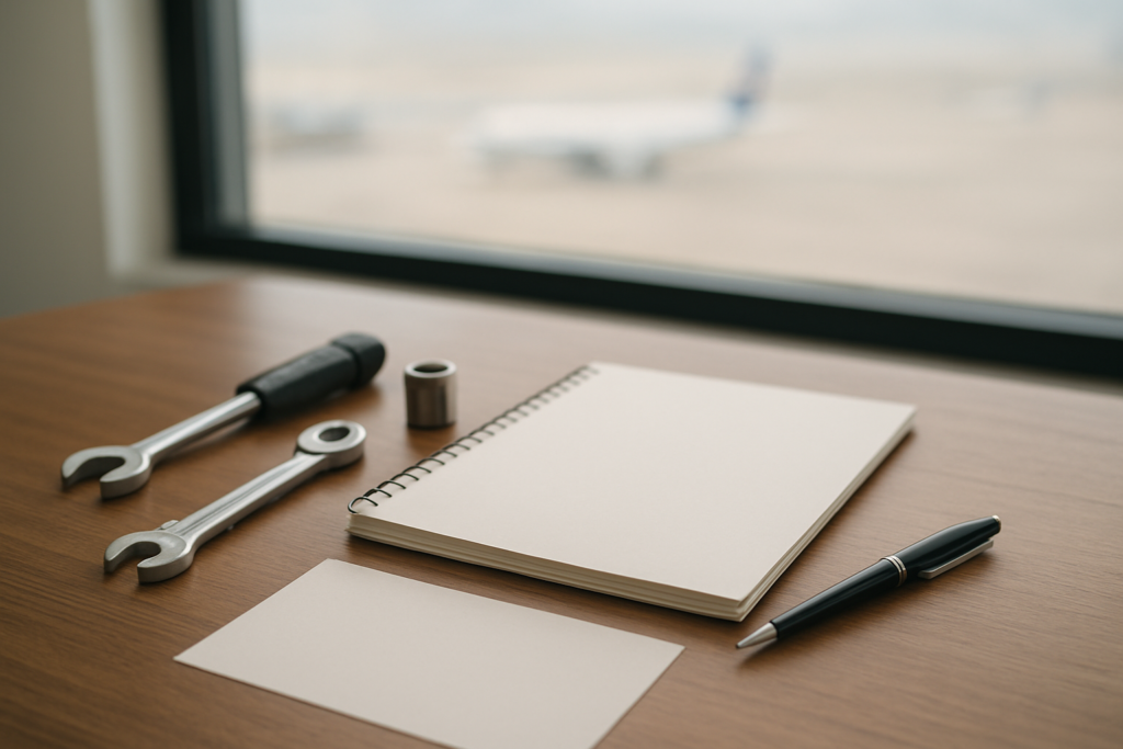 航空整備士が辞める前にキャリアの選択肢を整理しているイメージ
