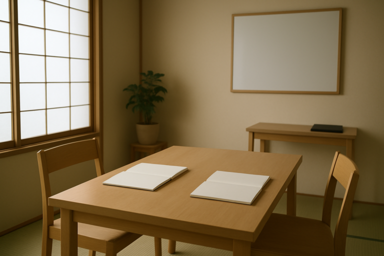 専門学校教員が仕事の負担を整理してキャリア相談するイメージ