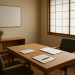 専門学校教員が退職前にキャリア相談をしているイメージ