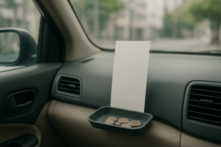 タクシー利用者の料金不安とドライバーの接客を考える無地の車内イメージ