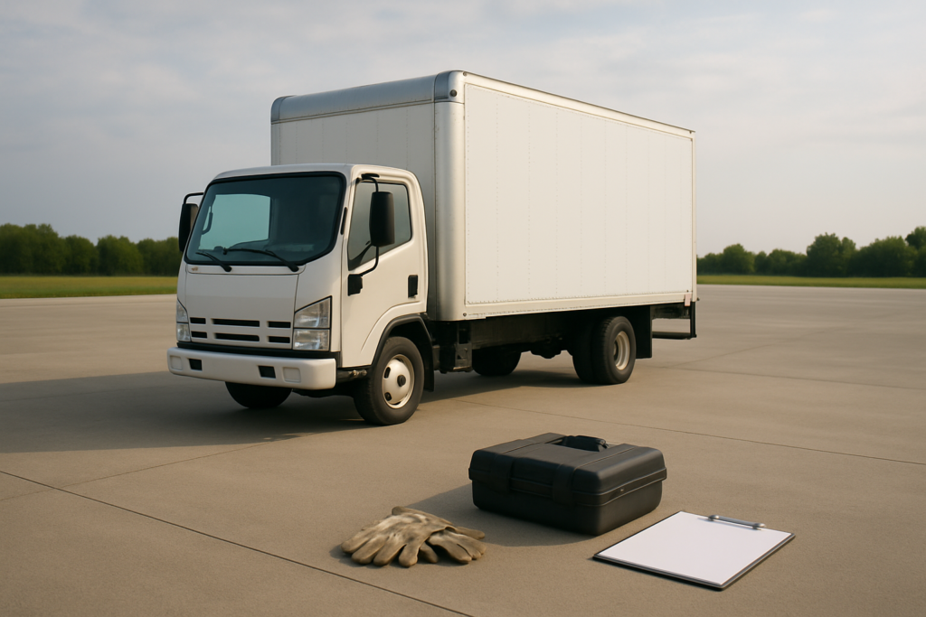 トラックの故障やトラブル時の対処と点検を整理するイメージ
