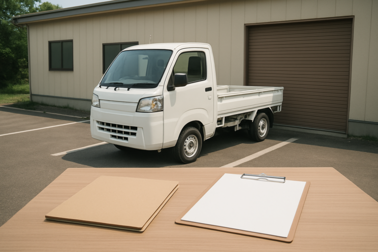 トラック購入前に車庫証明の保管場所を確認するイメージ