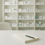薬剤師を辞めたいときに無地のノートで働き方を整理するイメージ
