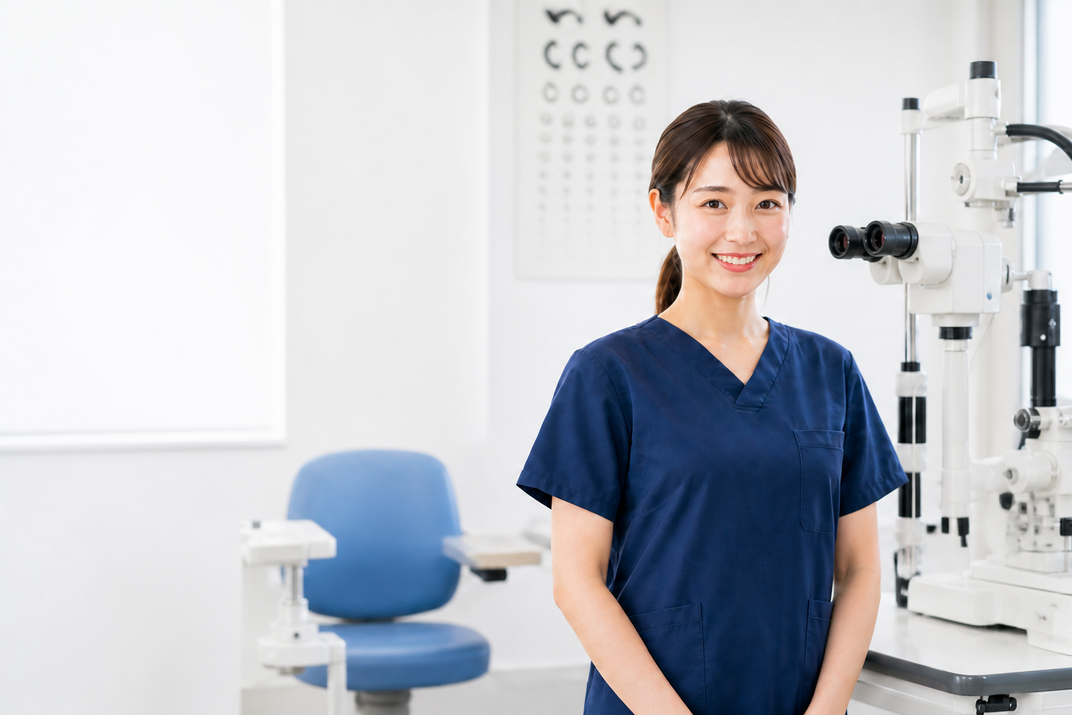 眼科で働く視能訓練士と医療従事者