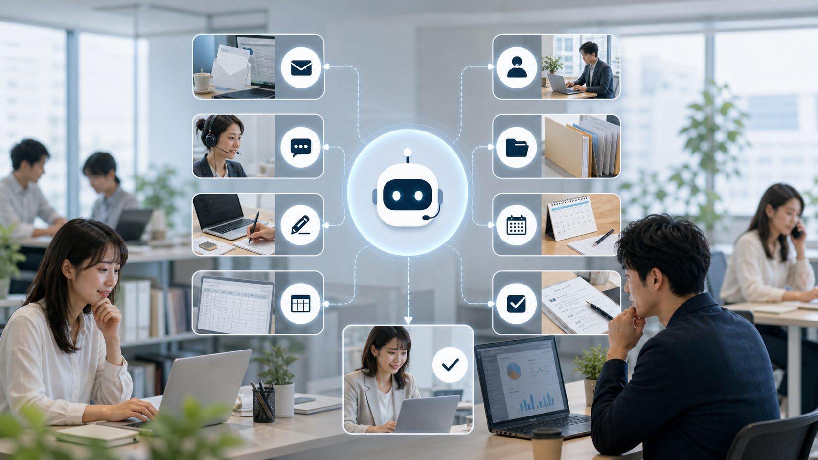 問い合わせ対応や営業事務などAIエージェントで自動化しやすい業務