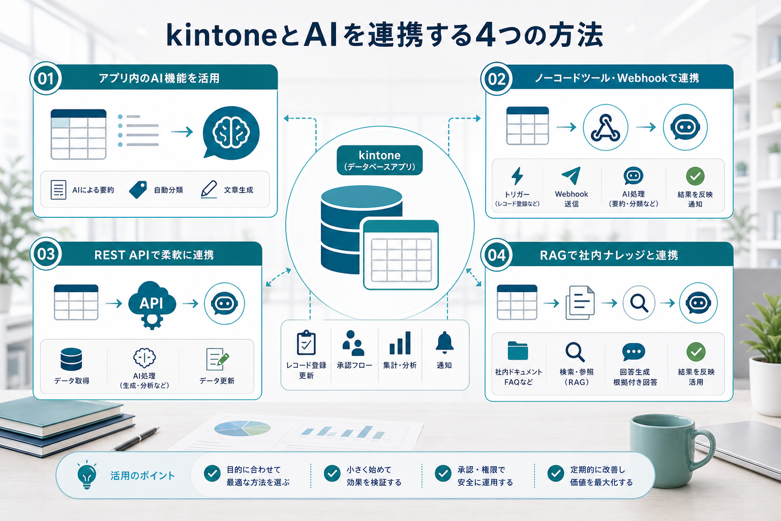 kintoneとAIを標準機能やWebhookやREST APIやRAGで連携する方法