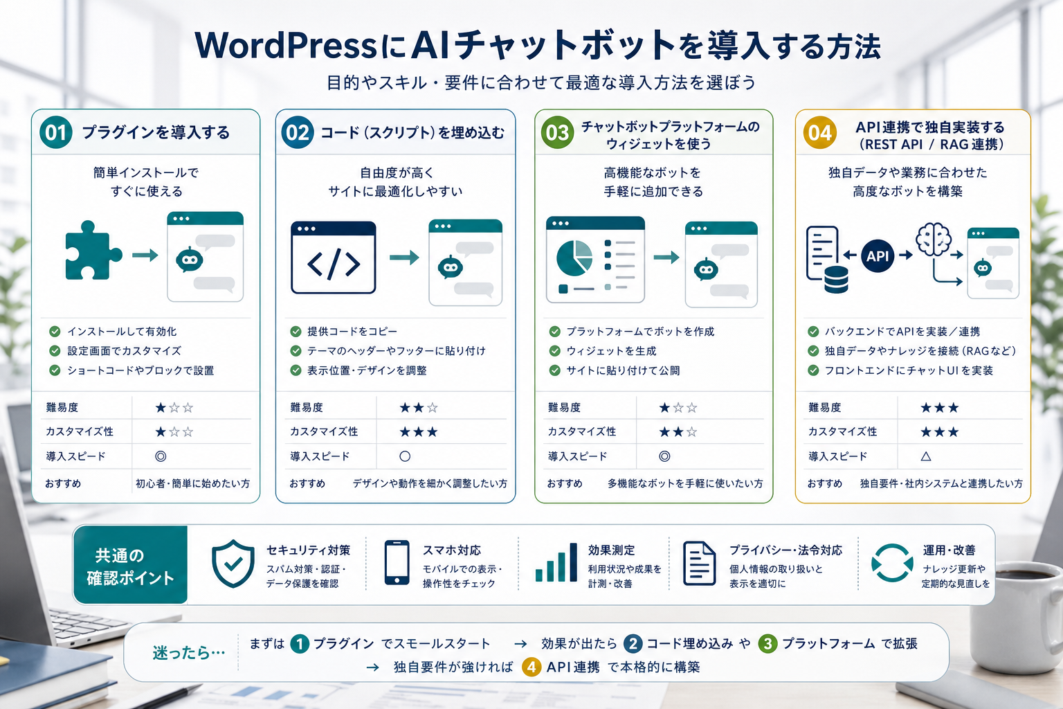 WordPressにAIチャットボットをプラグインや埋め込みタグやAPIで導入する方法