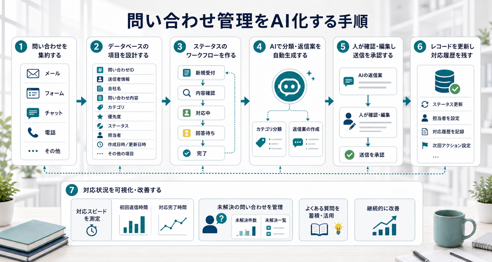kintoneの問い合わせ管理をAI分類や返信案作成で効率化する手順